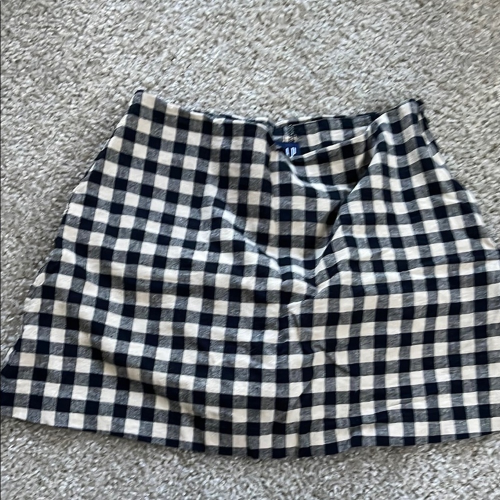 GAP Black and White A-Line Mini Skirt with Wrap Style